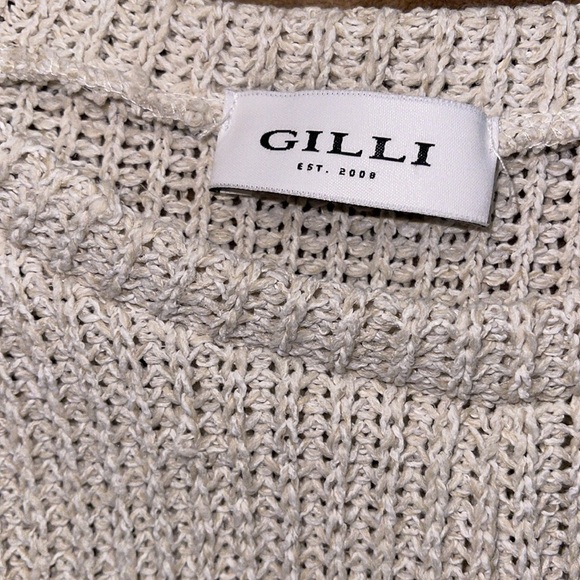 🌹Gilli Knotted Bottom Cream Knit Sweater - Picture 5 of 6